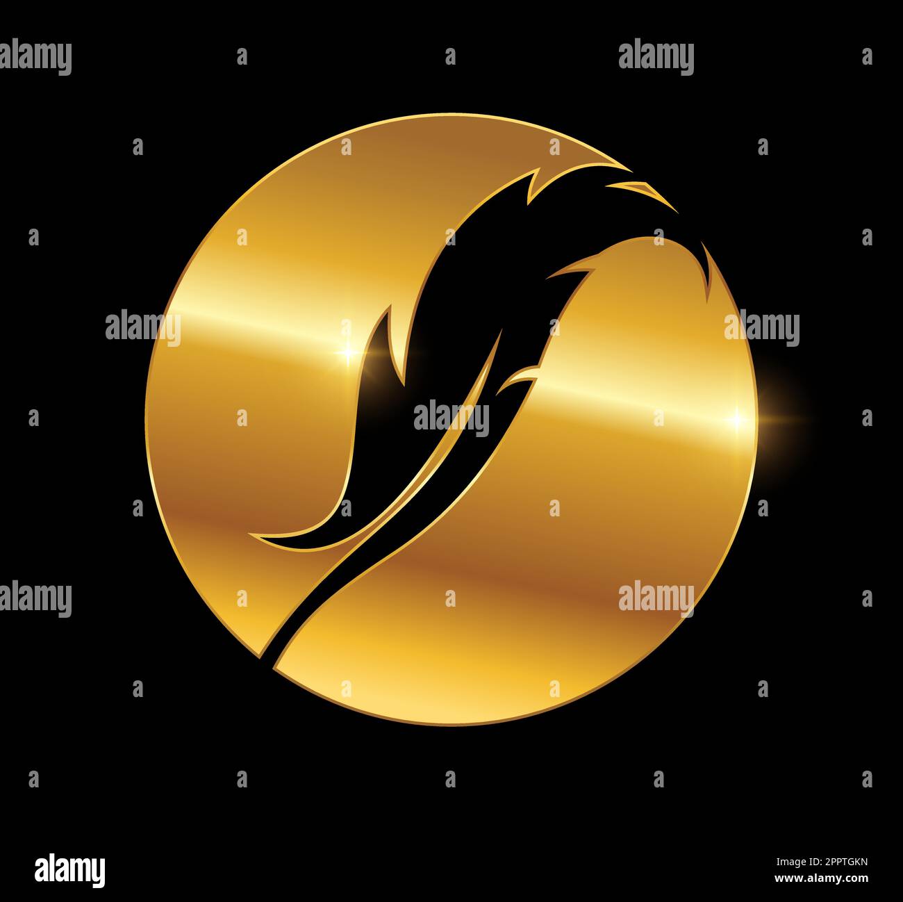 Golden Feather Logo Vector Icon Stock Vector Image & Art - Alamy