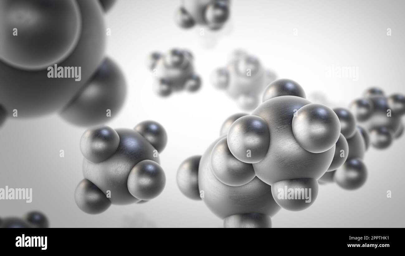 Abstract Molecule Structure Animation Background. Stock Photo