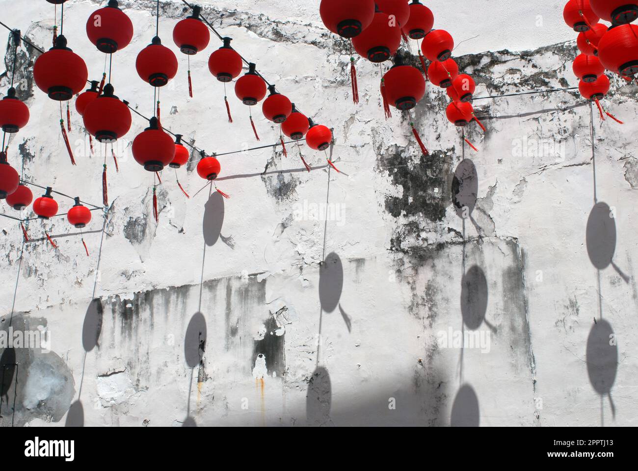Red lanterns hanging in an alleyway, Malacca, Malaysia Stock Photo Alamy