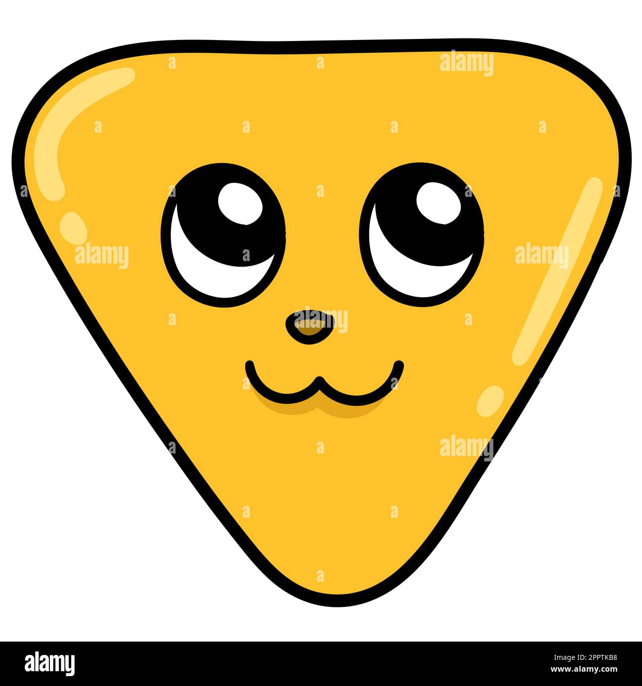 kawaii triangle emoticon with an innocent geeky face, doodle kawaii. doodle icon image Stock Vector