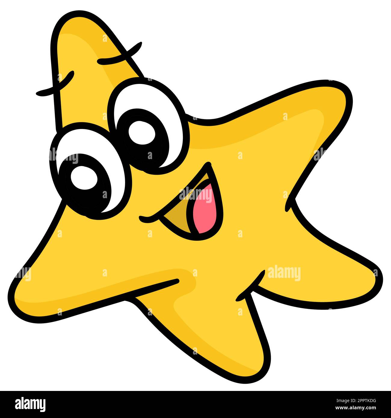 stars in the sky flying with funny and cute faces, doodle icon image