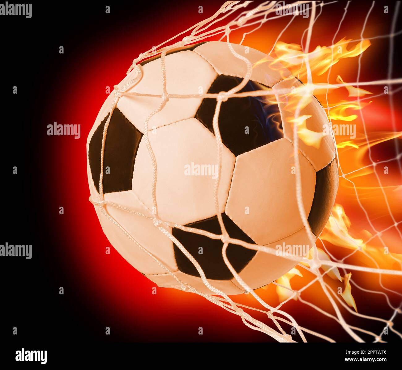 Fiery Soccer Player Isolated on Dark Background. the Concept of