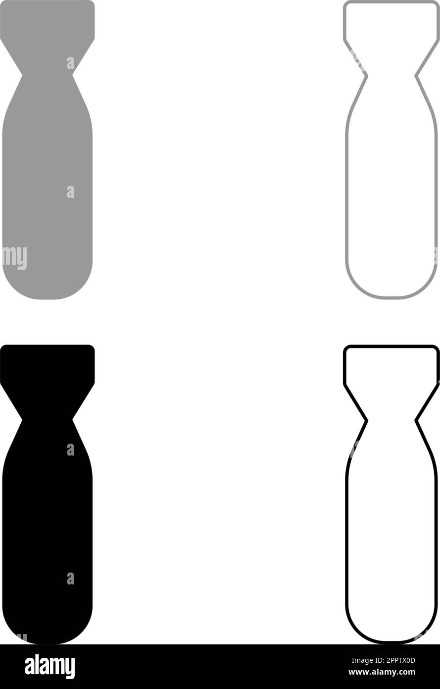 Bomb air set icon grey black color vector illustration image solid fill ...