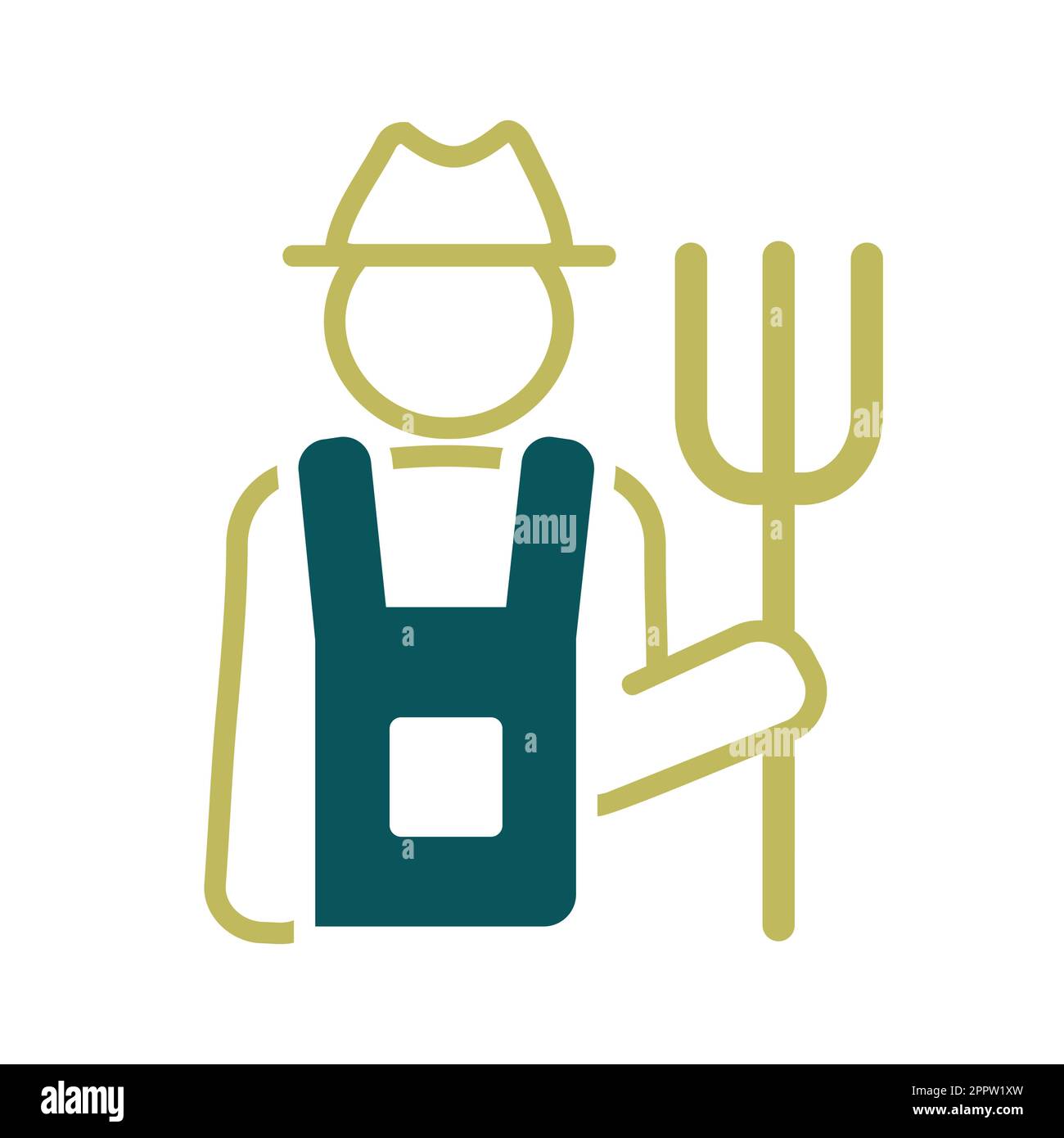 Farmer holding pitchfork Stock Vector Images - Alamy
