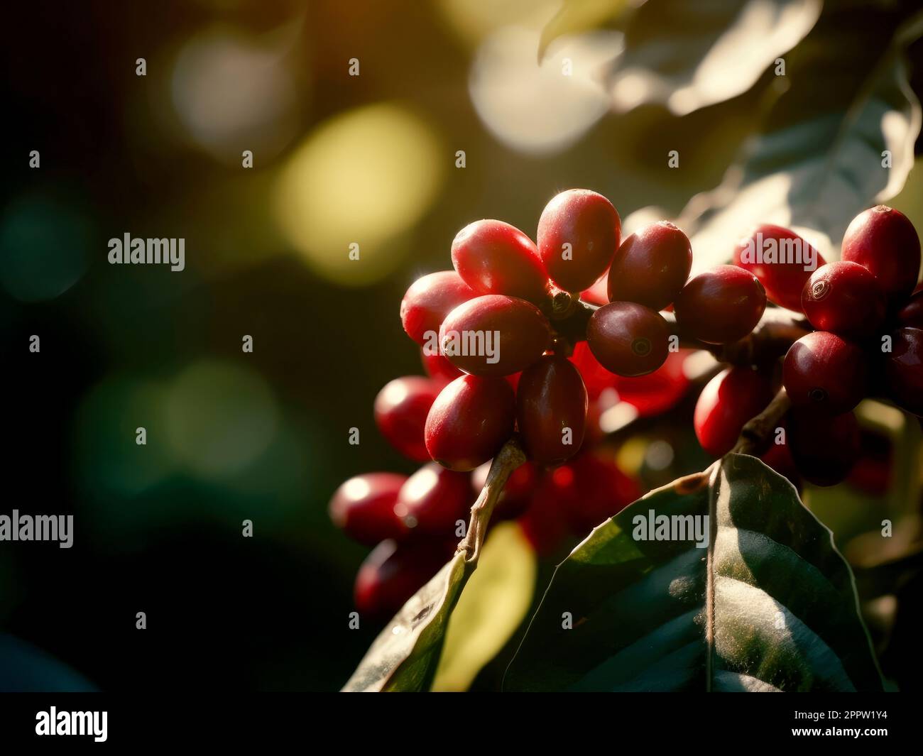 Botanical photo of a red coffee plant beans closeup Stock Photo Alamy