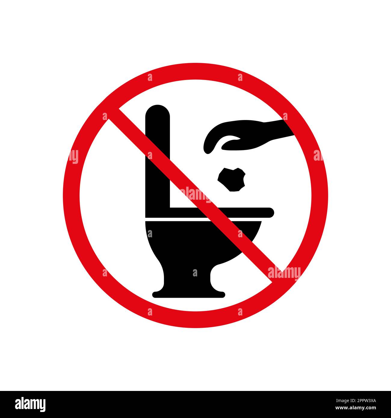 Toilet trash ban vector sign on white background Stock Vector Image ...