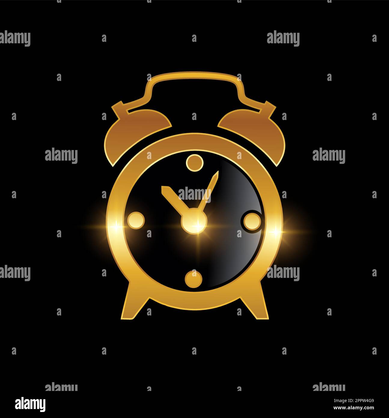 Golden Clock Symbol Logo Sign Stock Vector Image & Art Alamy