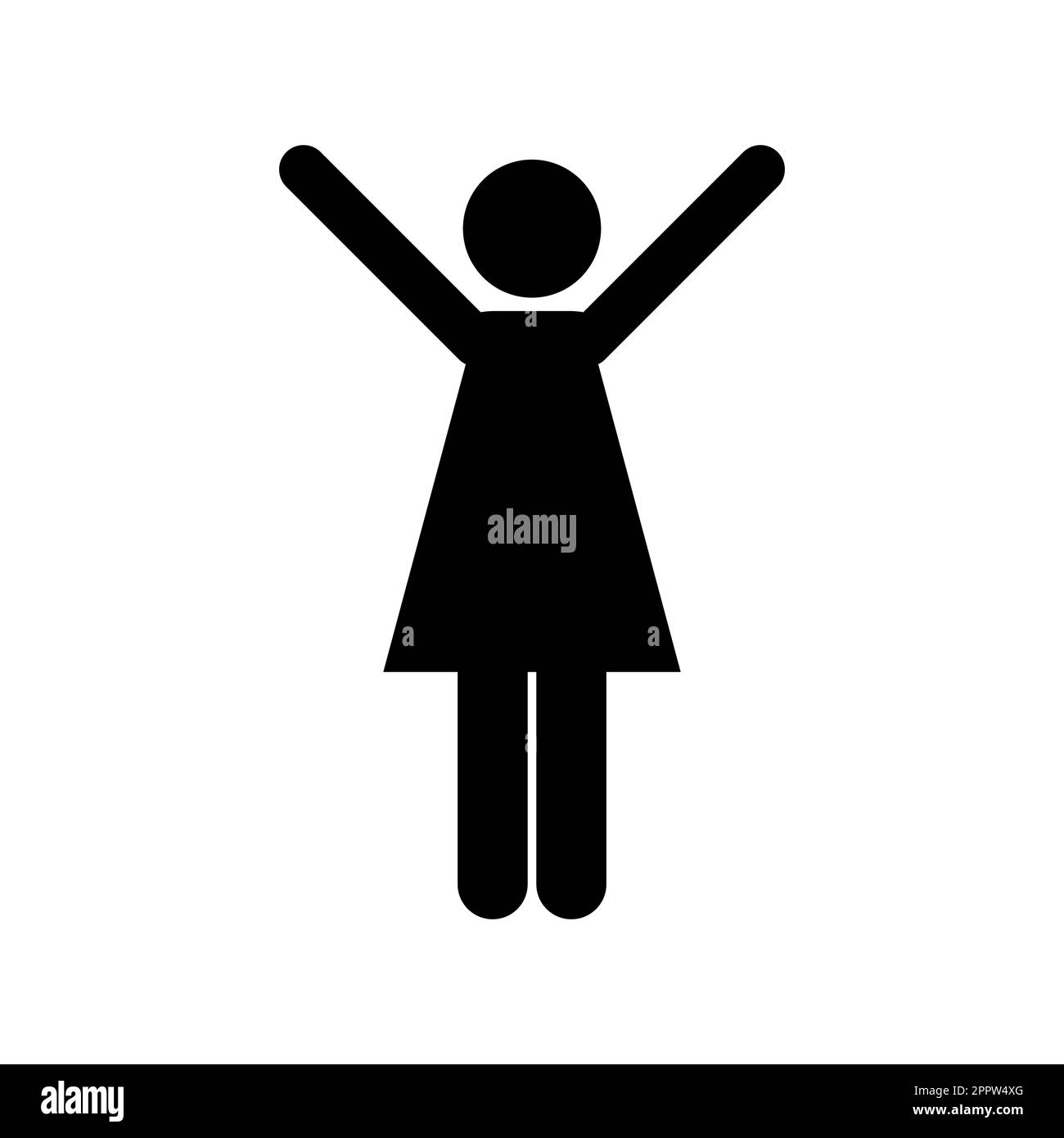 Woman hands up vector icon on white background Stock Vector