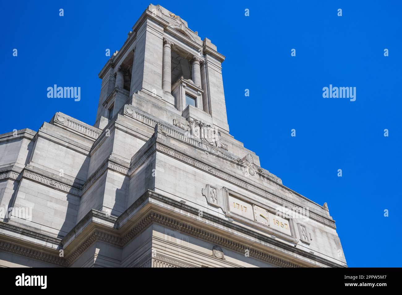 Front entrance of Freemasons Hall, featuring classic Art Deco