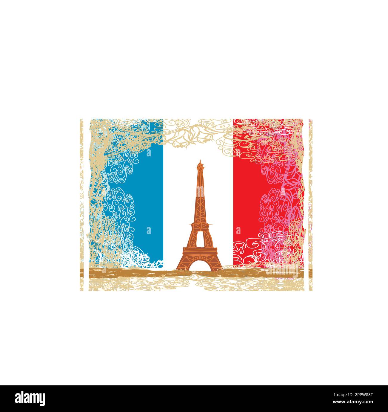 Eiffel tower artistic background. Vector illustration. Stock Vector