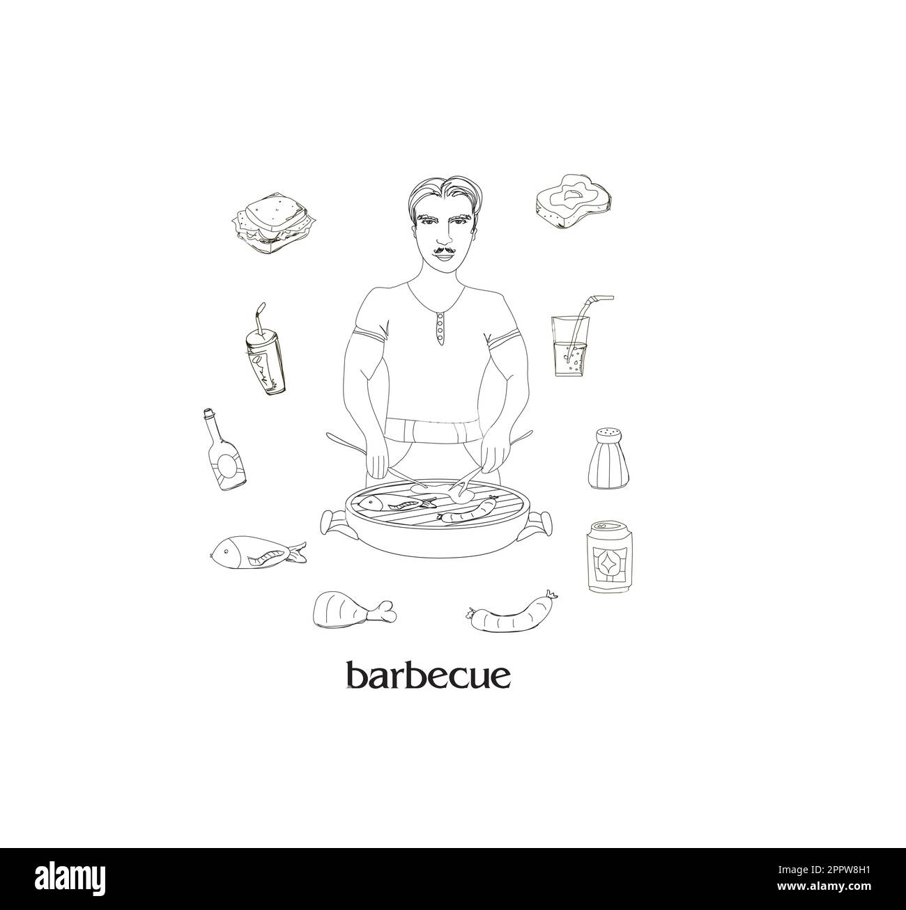 Barbecue icon vector set Stock Vector Image & Art - Alamy