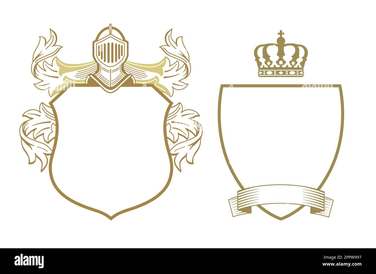 Coat of arms shield icons illustration Stock Vector Image & Art - Alamy