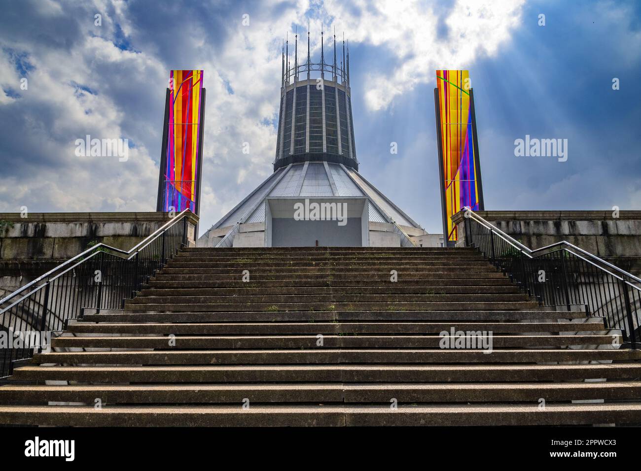 Liverpool Metroploitain roman catholic cathedral of Christ the King on Mount Pleasant in Liverpool. Also know locally as Paddy's Wigwam. Stock Photo