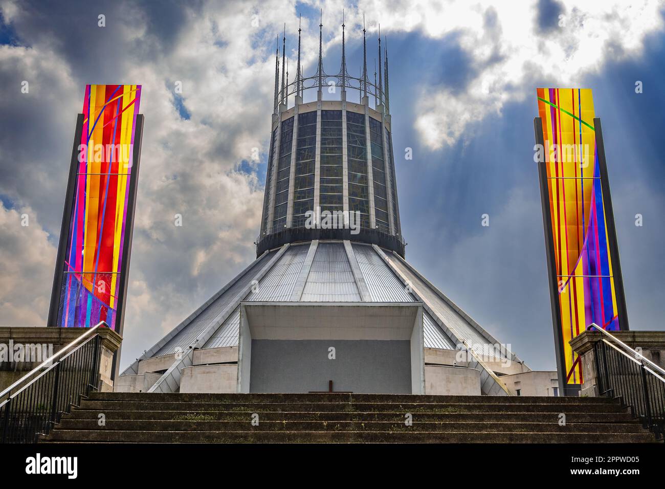 Liverpool Metroploitain roman catholic cathedral of Christ the King on Mount Pleasant in Liverpool. Also know locally as Paddy's Wigwam. Stock Photo