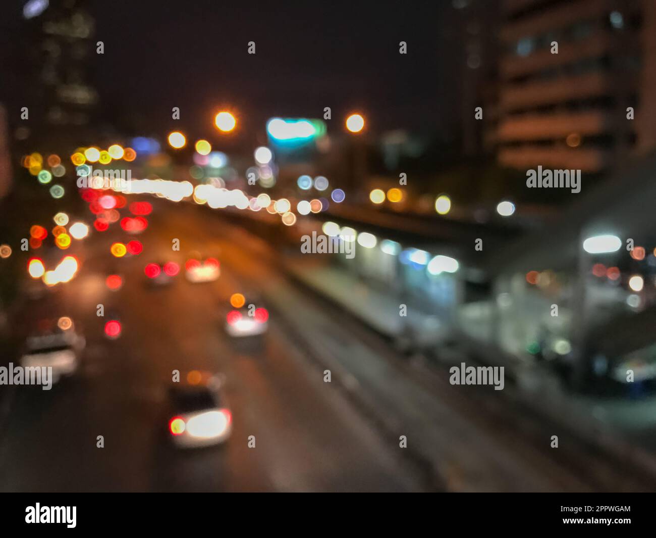 blur of traffic in the city at night background Stock Photo - Alamy