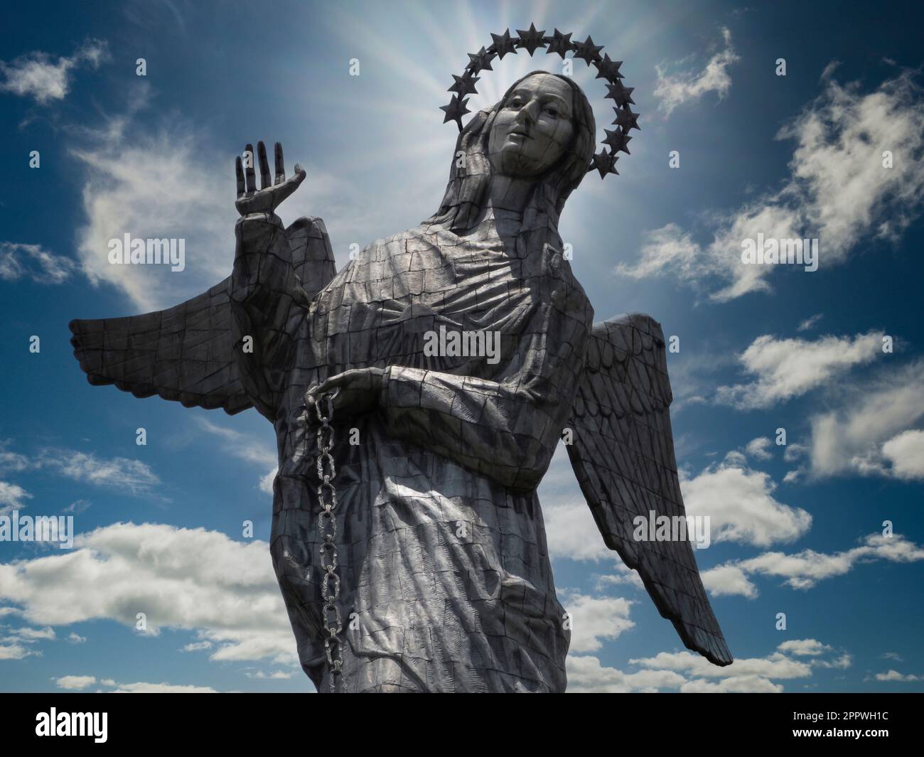 Virgin of the Panecillo aluminium statue, Quito, Ecuador. Stock Photo
