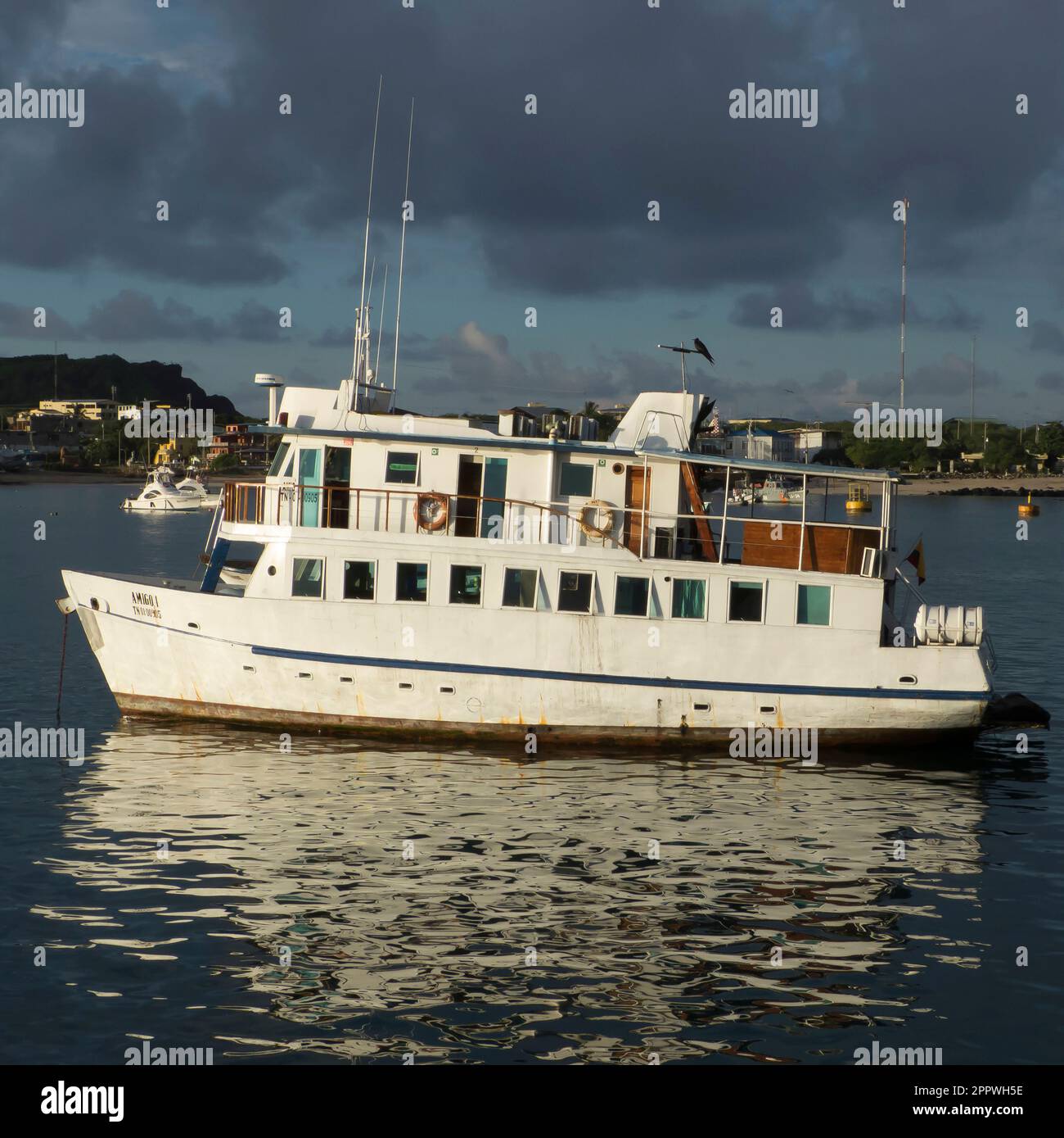 Small private cruise boat, Galapagos islands, Ecuador Stock Photo Alamy