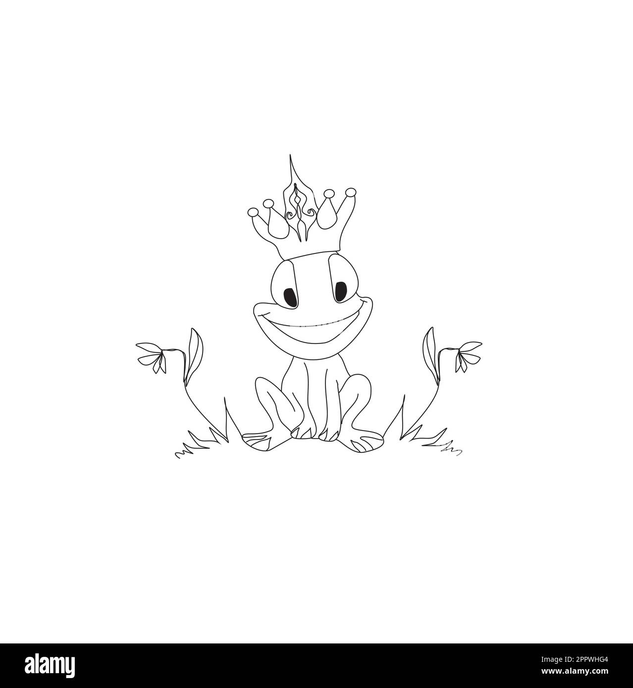 Frog Prince Cartoon Character Stock Vector