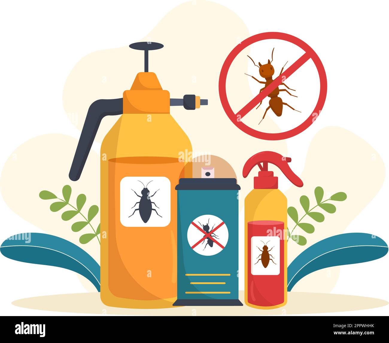 Pest Control Service With Exterminator Of Insects Sprays And House 