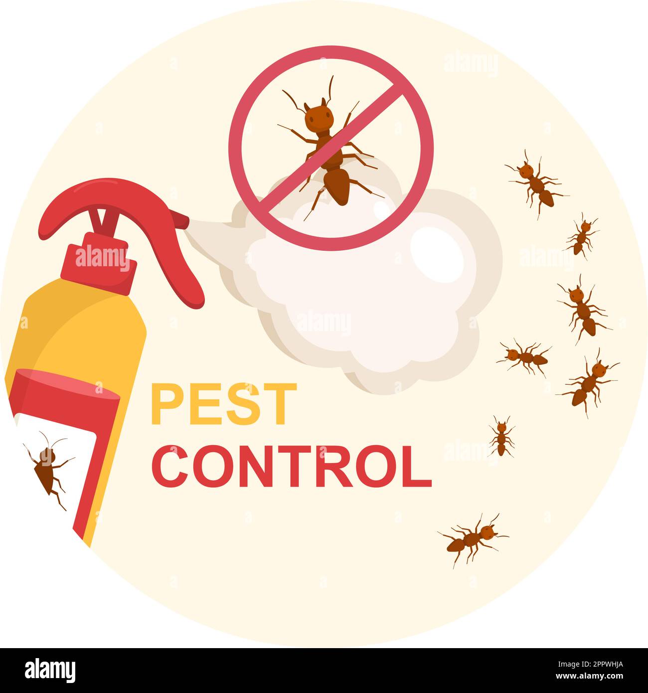 Pest Control Service with Exterminator of Insects, Sprays and House