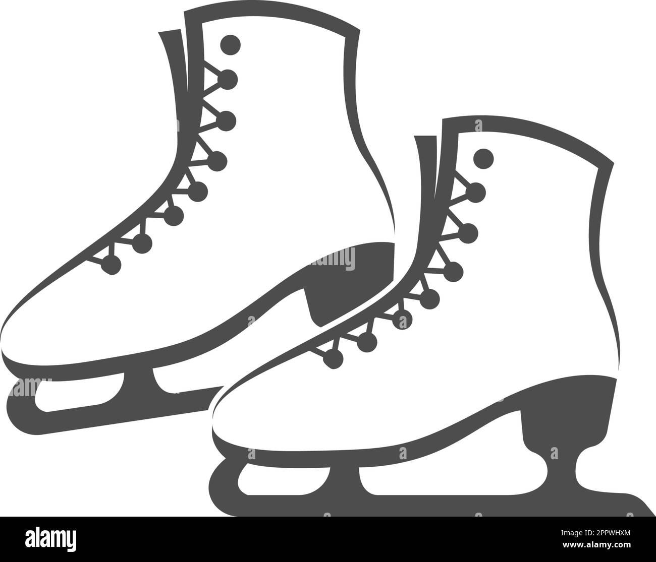 Ice skate shoes icon logo illustration template Stock Vector Image