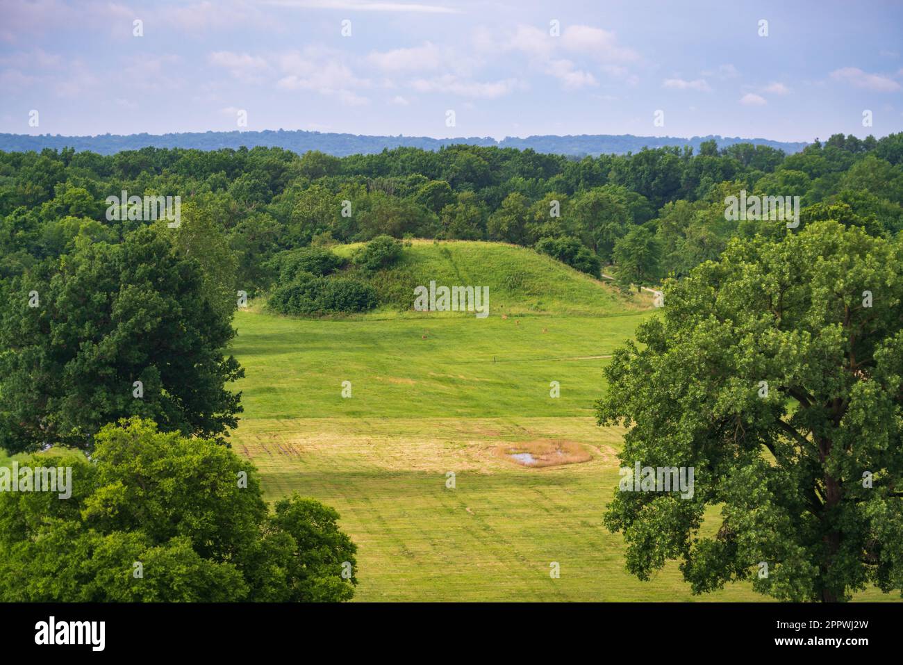 Cahokia Mounds State Historic Site in Illinois Stock Photo