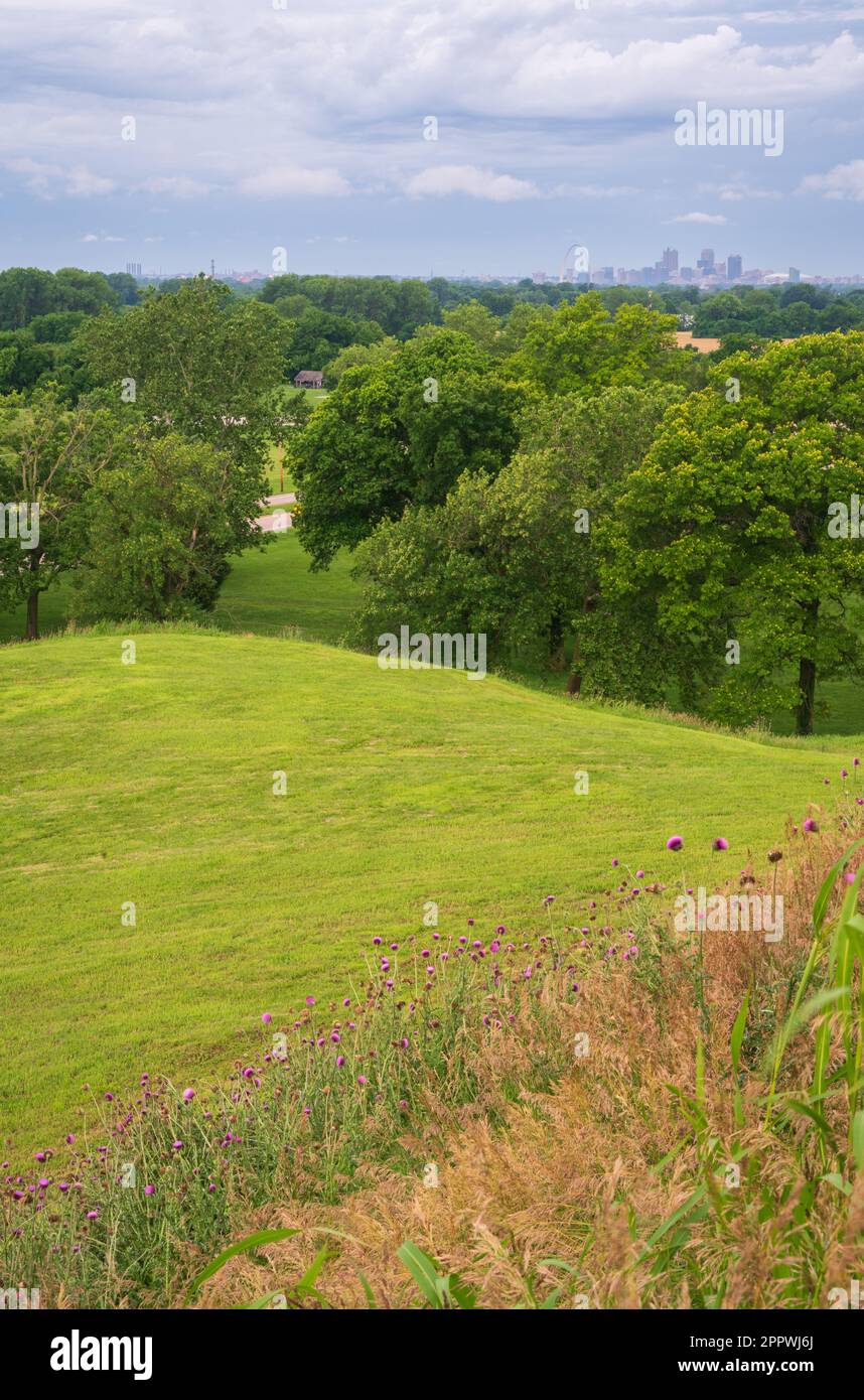 Cahokia Mounds State Historic Site in Illinois Stock Photo