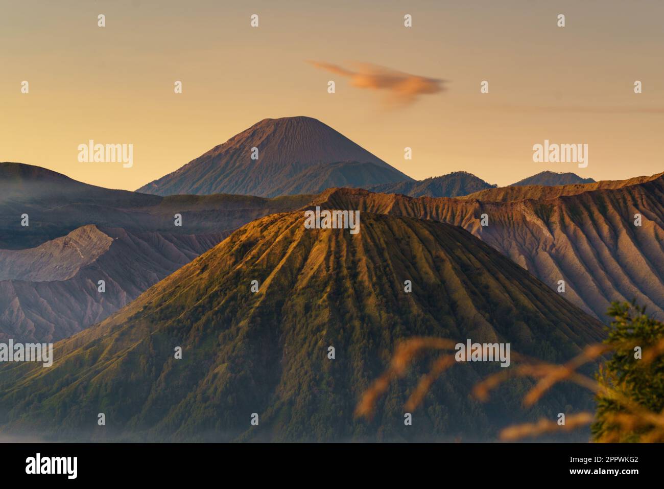Mt Bromo at sunrise, Indonesia Stock Photo