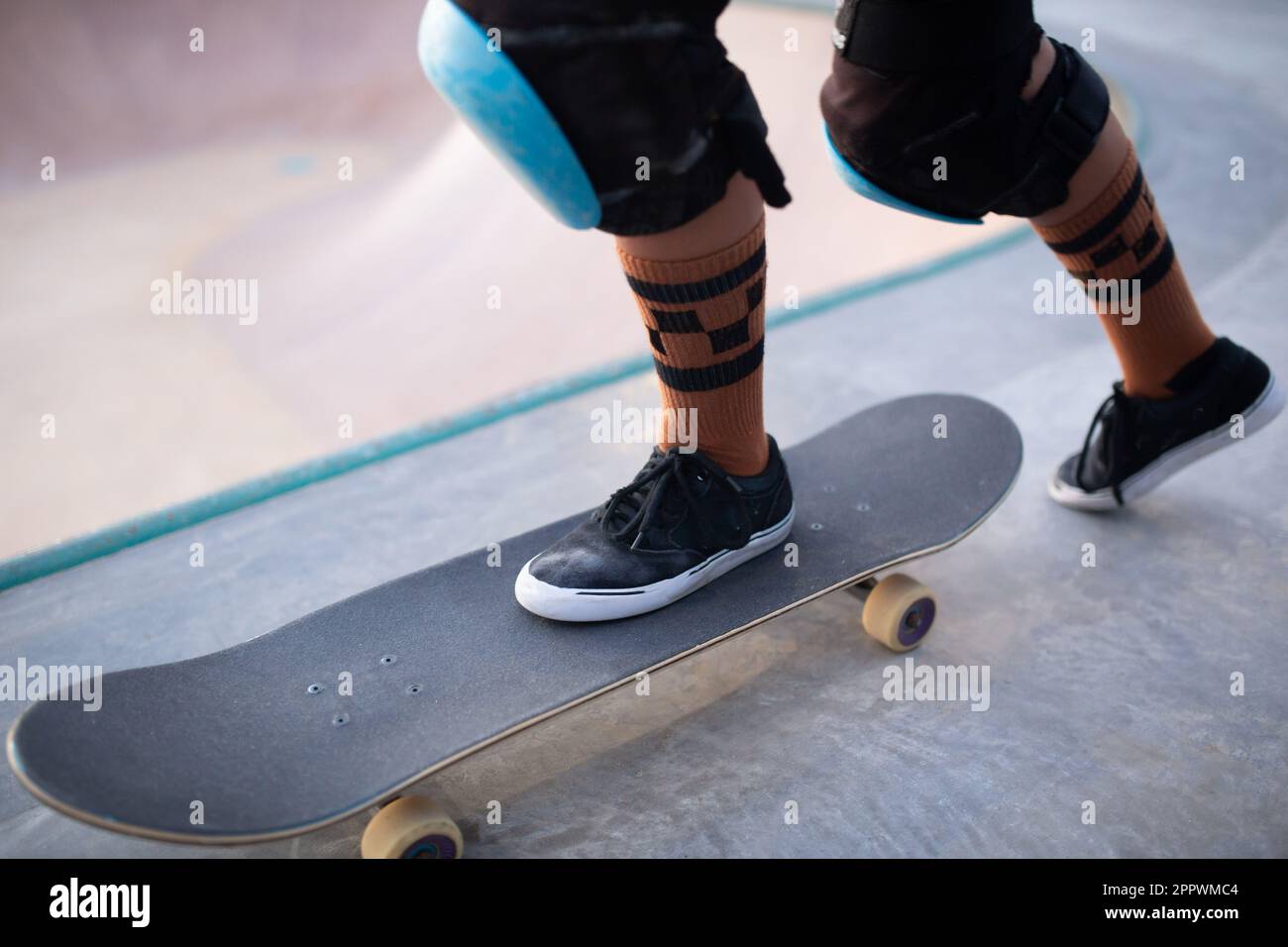 Skateboarding themed photograph with a natural lighting Stock Photo