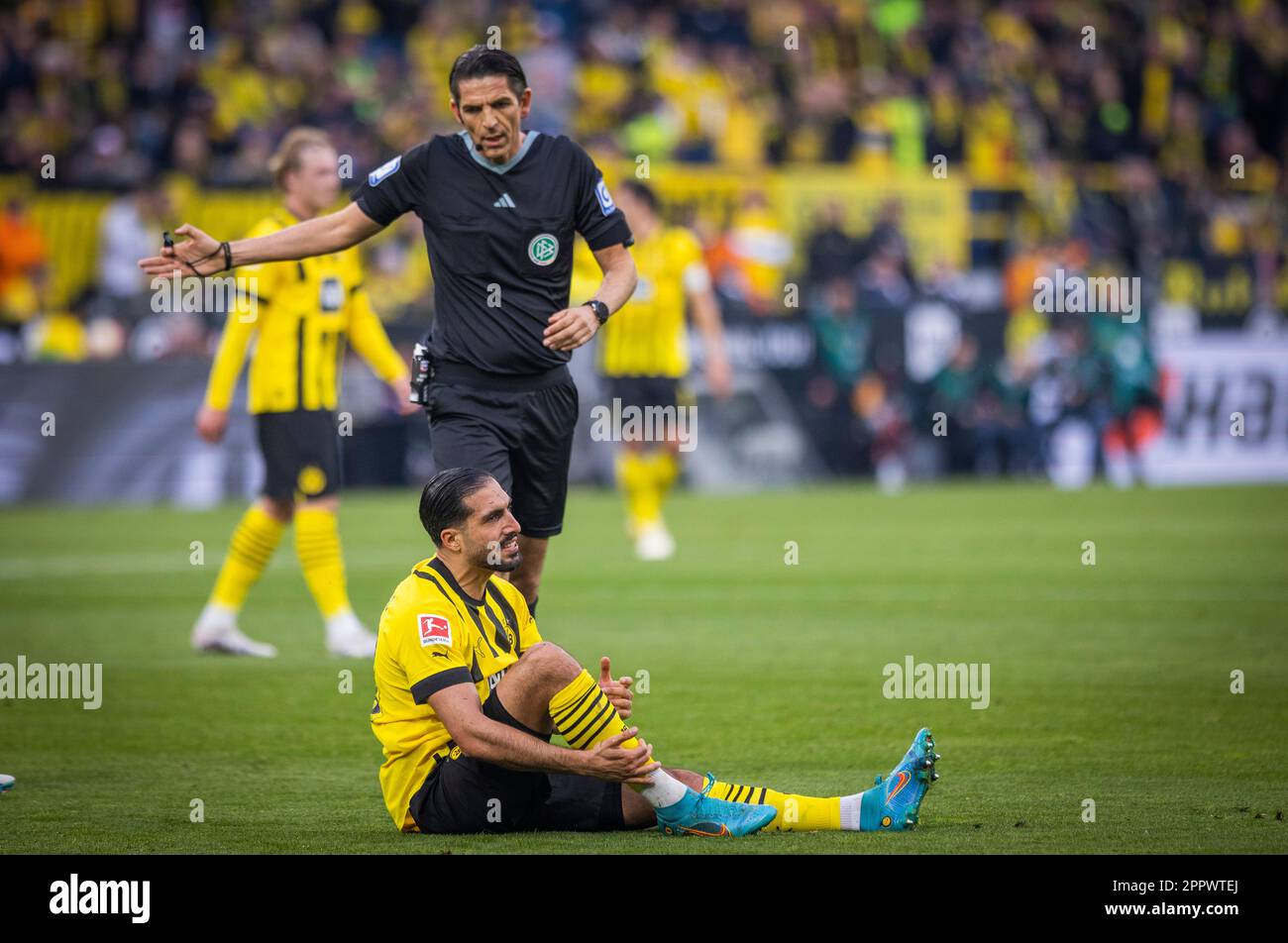 Dortmund, Germany. 22nd Apr, 2023. Schiedsrichter Deniz Aytekin und