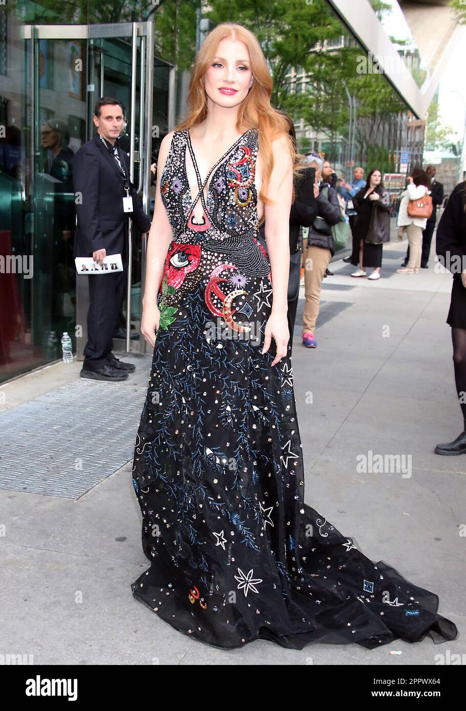 New York, NY, USA. 24th Apr, 2023. Jessica Chastain seen arriving at