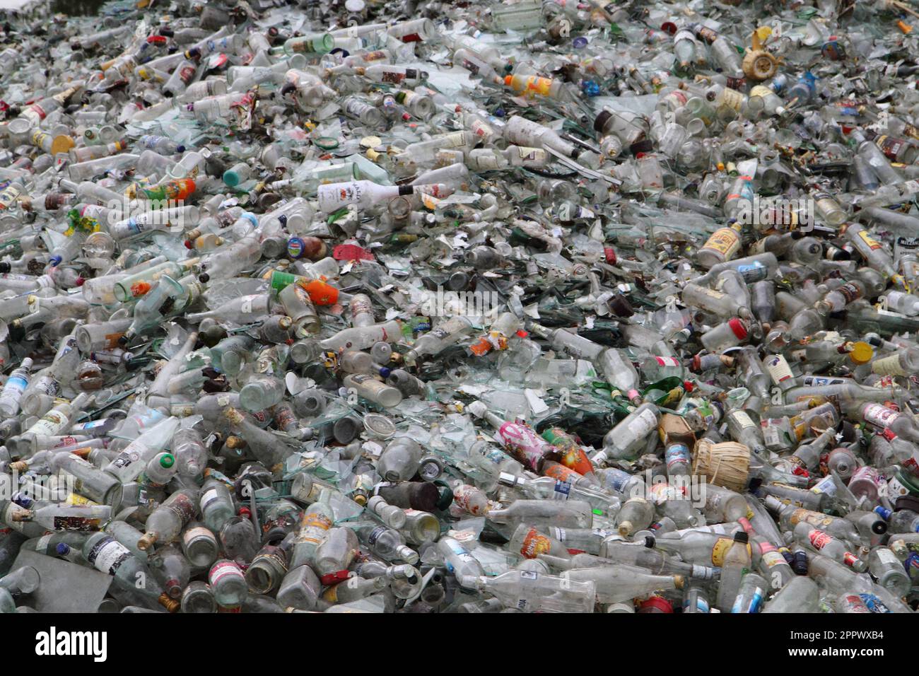 glass bottle garbage background from recycle industry Stock Photo Alamy