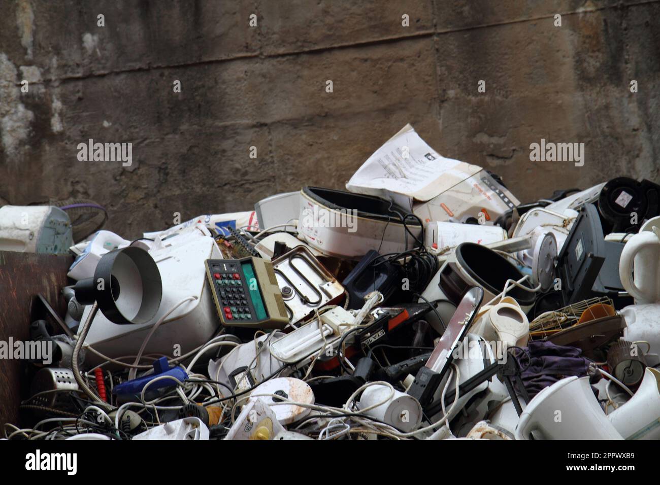 old electronic machines garbage from recycle industry Stock Photo Alamy