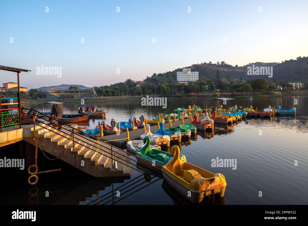 Paddle boats, Lake, Saputara, Gujarat, India, Indian hill station Stock Photo