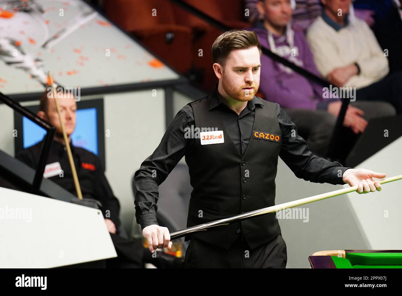 Jak Jones in action against Mark Allen (not pictured) on day eleven of