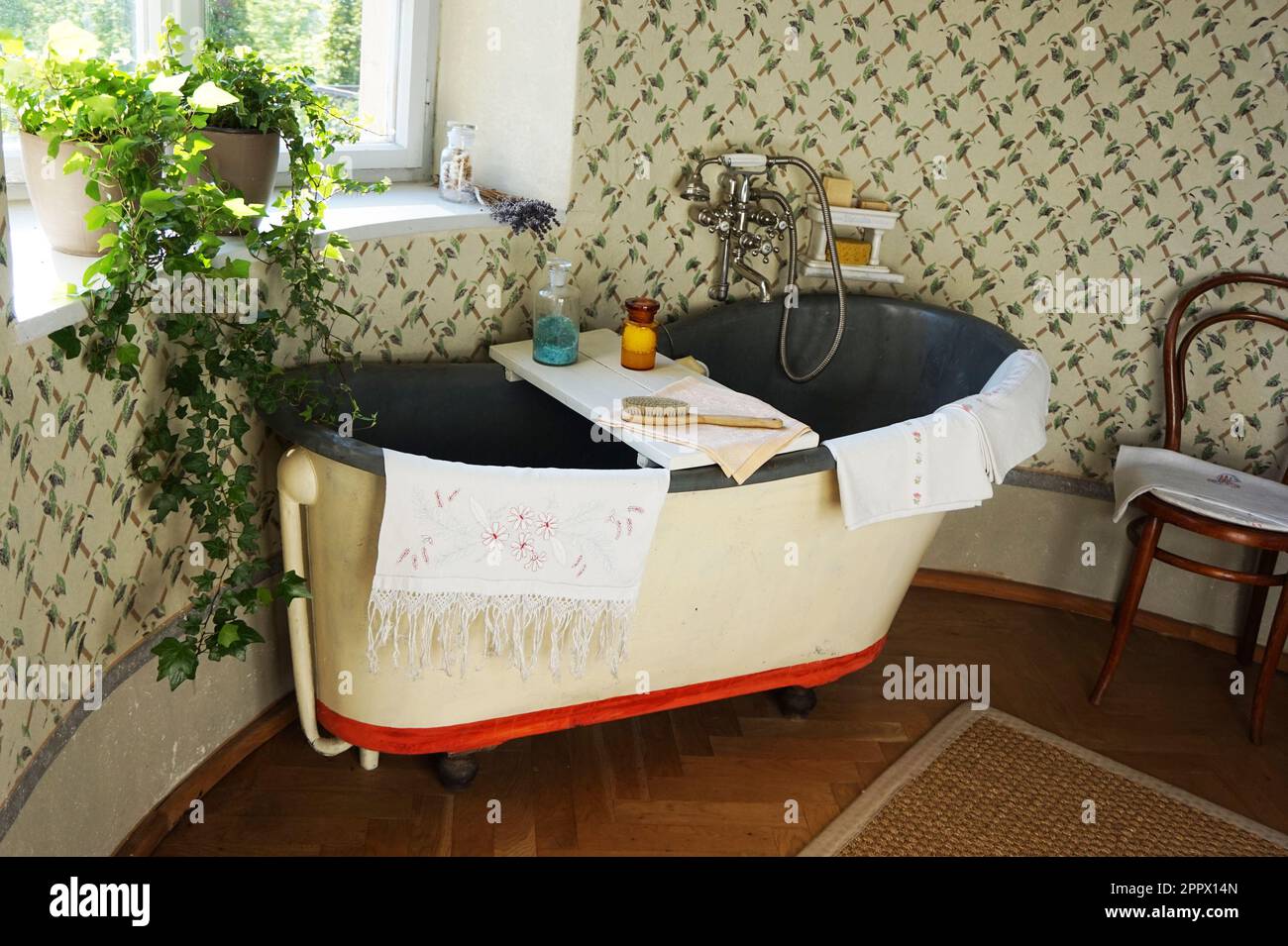 old bathroom in the interior as nice architecture background Stock ...