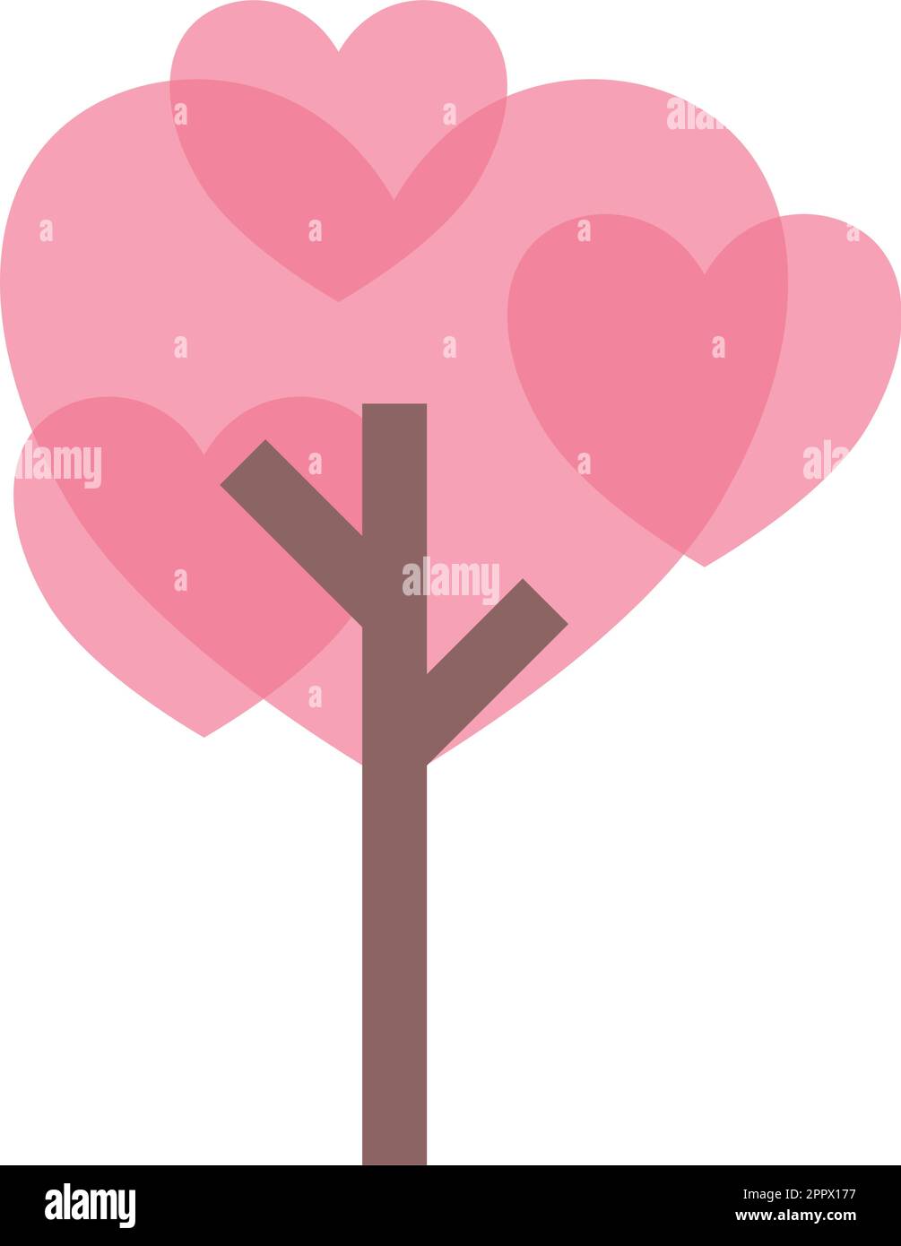 Tree icon vector heart geometric symbol for nature, ecology and environment in a flat color illustration Stock Vector