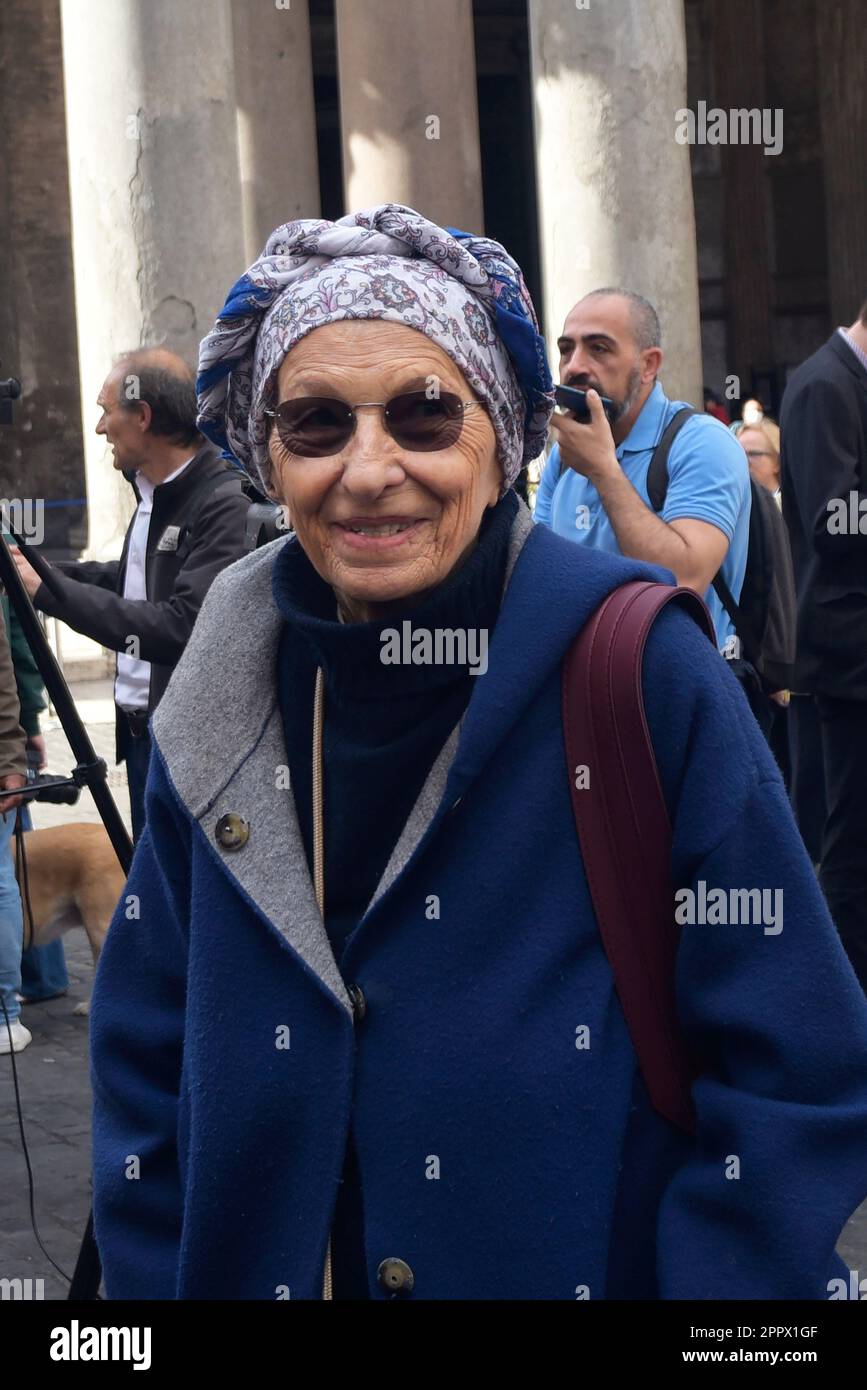 Rome, Italy. 25th Apr, 2023. Emma Bonino attends celebrations of Italy's liberation from Nazi-fascism and full support for Ukrainian resistance against dictator Putin's fascism in Rome, Italy. Credit: Vincenzo Nuzzolese/Alamy Live News Stock Photo