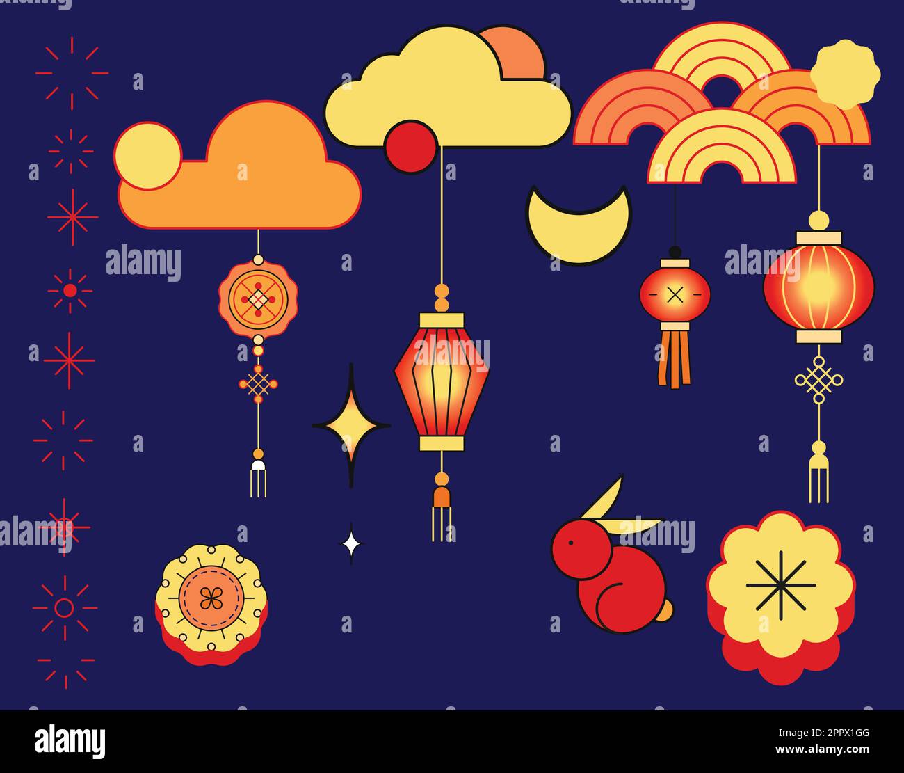 Chinese mid-autumn festival background vector Stock Vector Image & Art ...