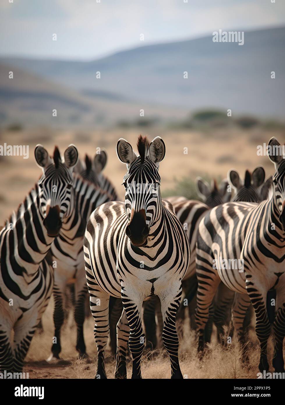 group of zebras in the wild Stock Photo Alamy