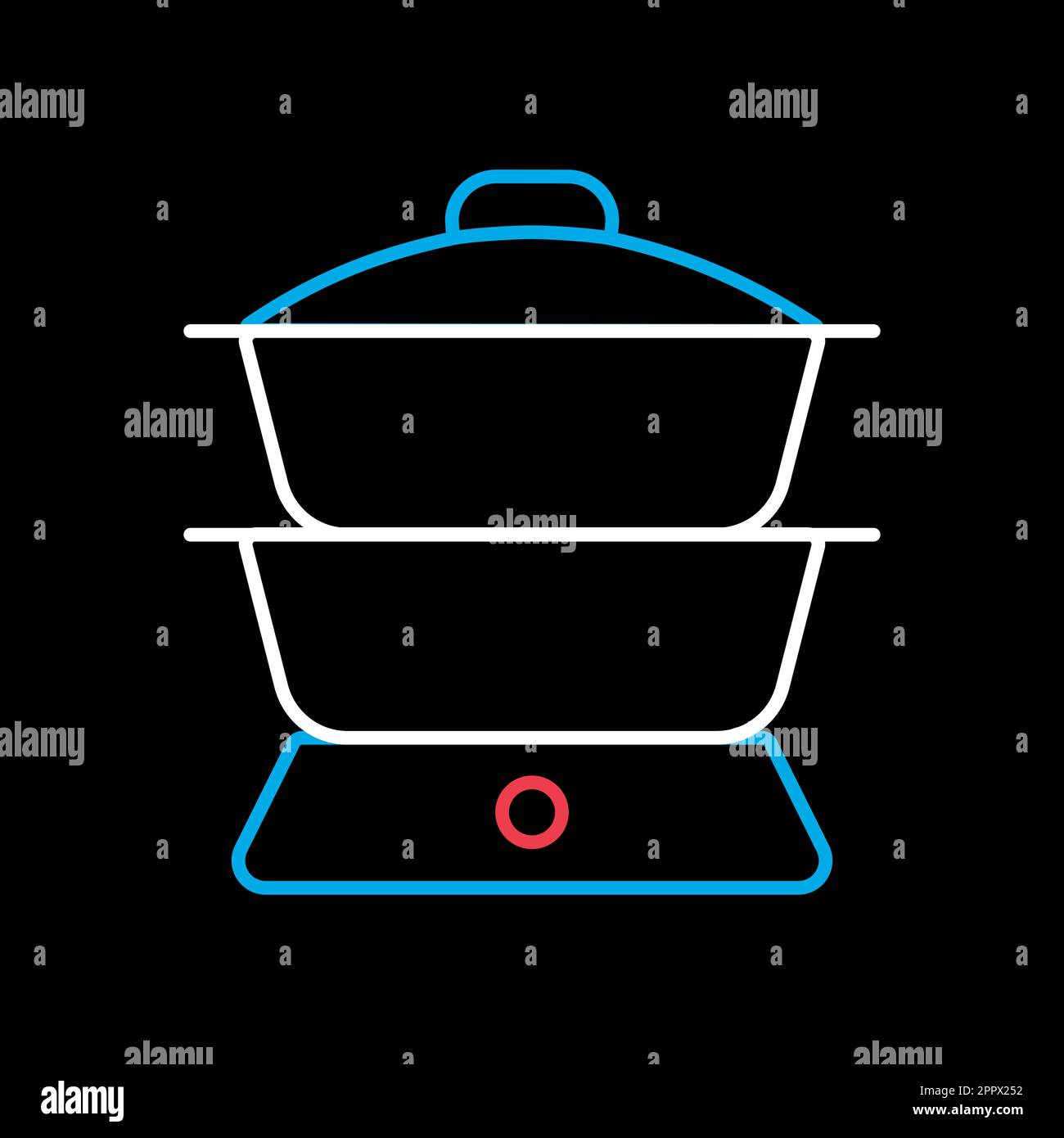 Double boiler vector icon. Kitchen appliance Stock Vector