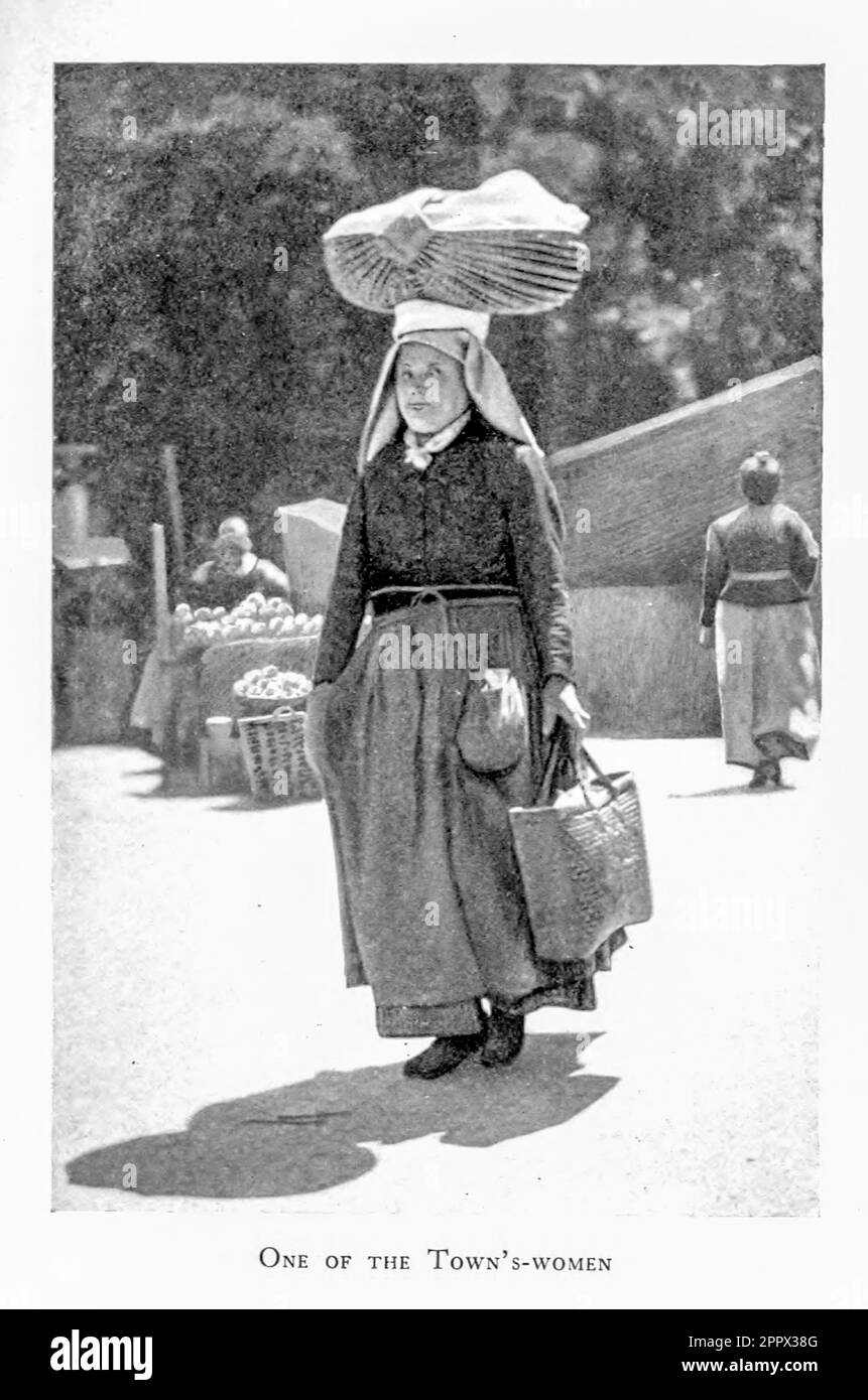 One of the Town's- women from the book ' Along French byways ' by Clifton Johnson, 1865-1940 Publication date 1907  Publisher New York The Macmillan Company Stock Photo