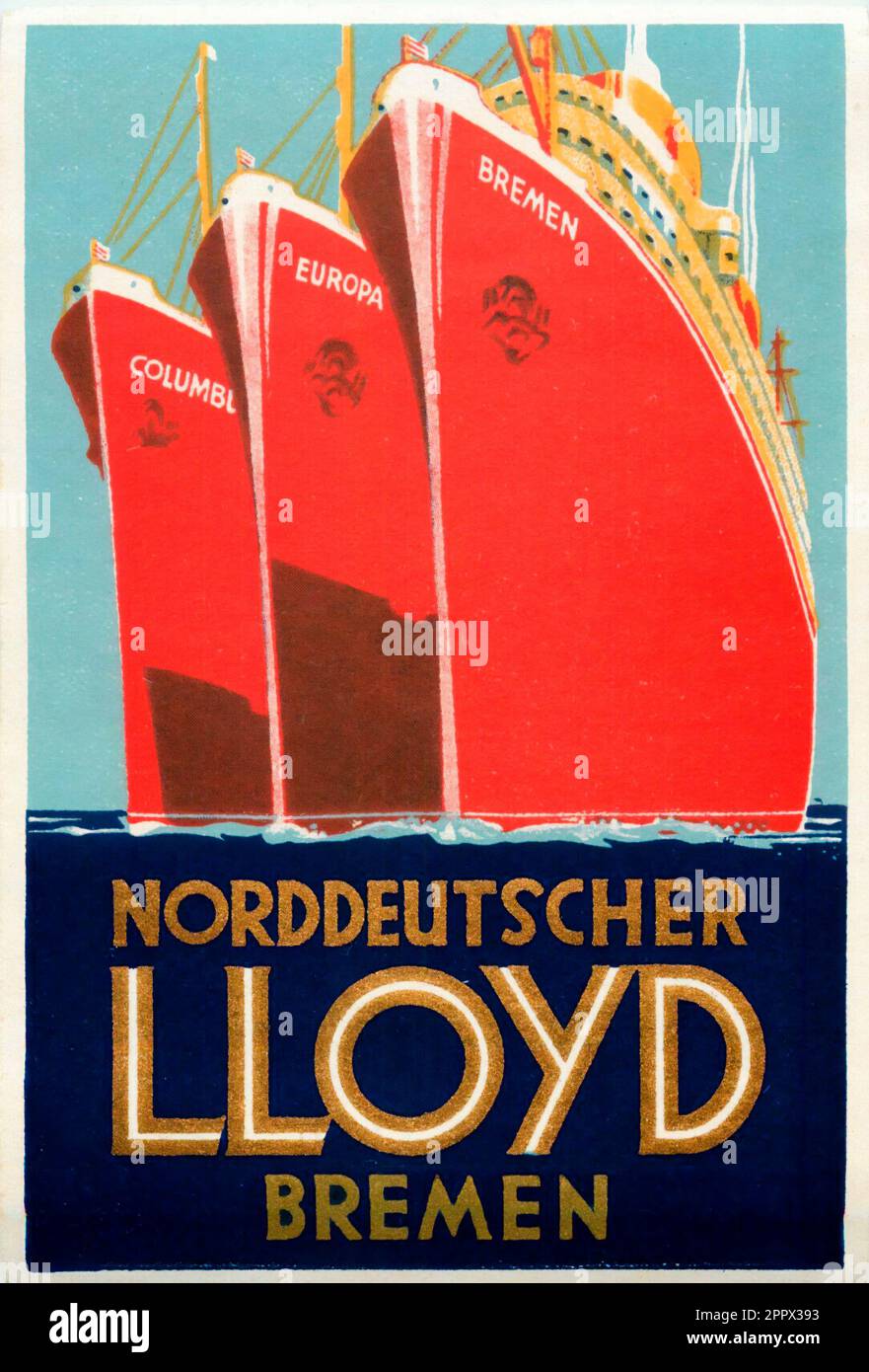 Norddeutscher Lloyd Poster Travel and shipping poster published
