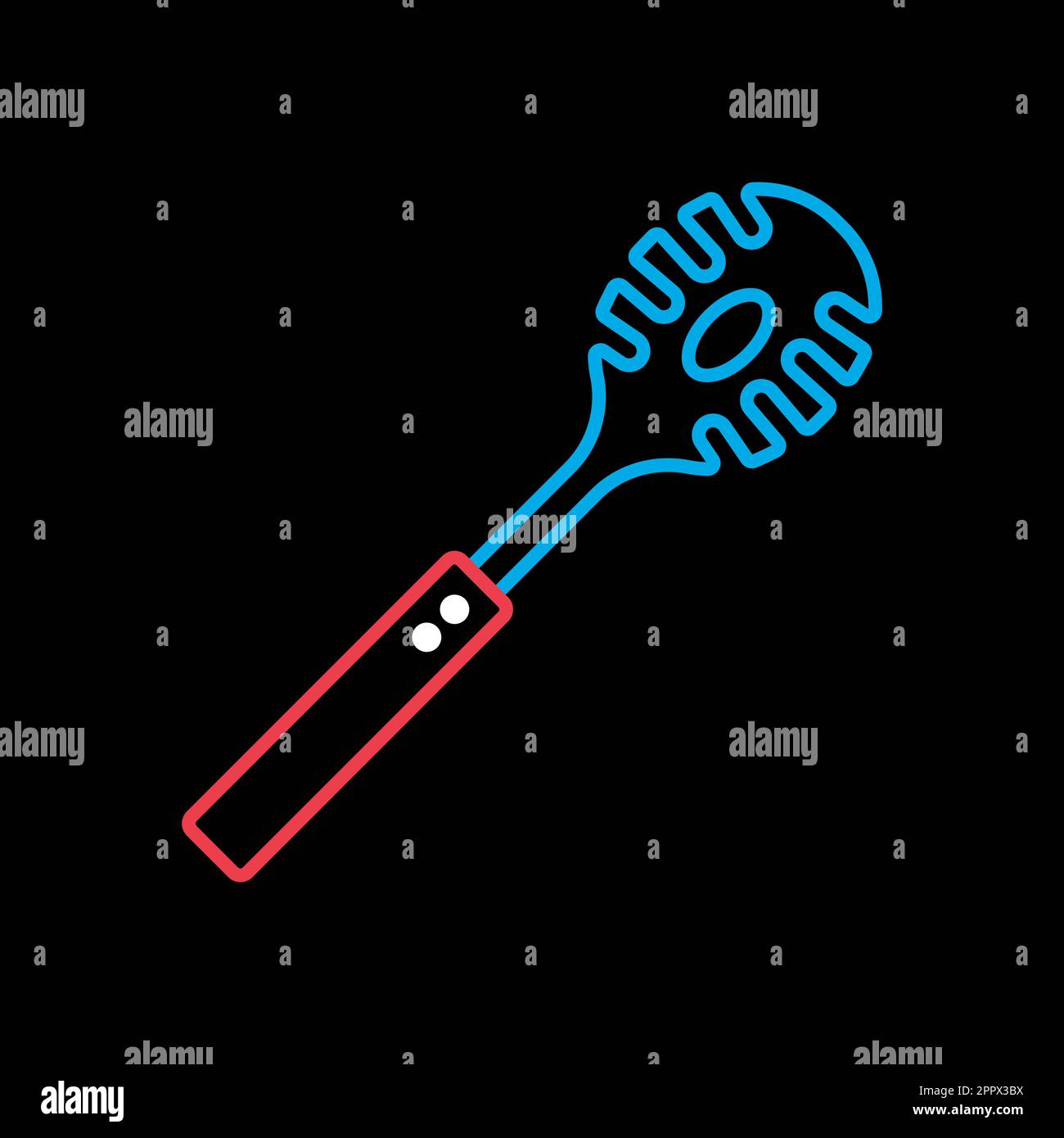 Kitchenware spaghetti spoon vector icon Stock Vector