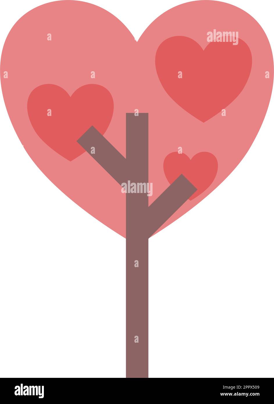 Tree icon vector heart geometric symbol for nature, ecology and environment in a flat color illustration Stock Vector