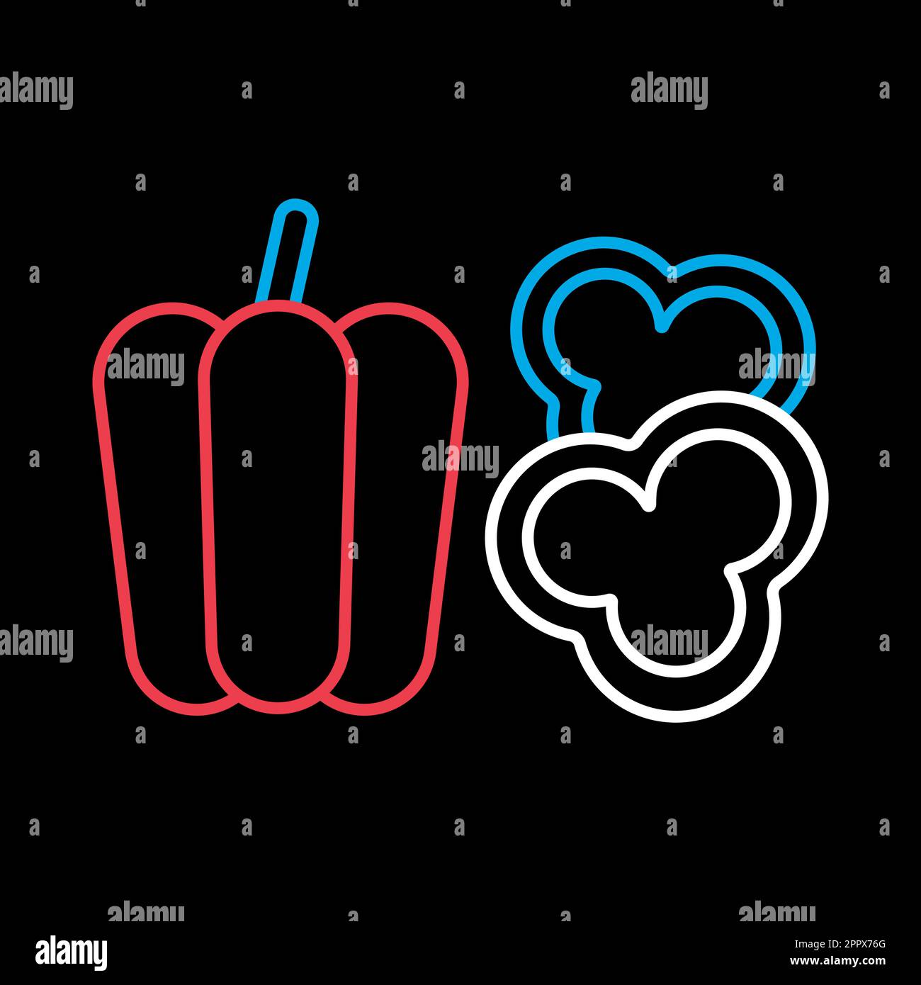 Red bell peppers sliced Stock Vector Images - Alamy