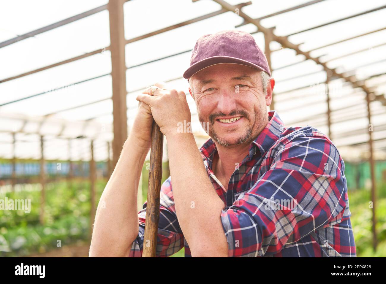 Happy man farmer holding hi-res stock photography and images - Alamy