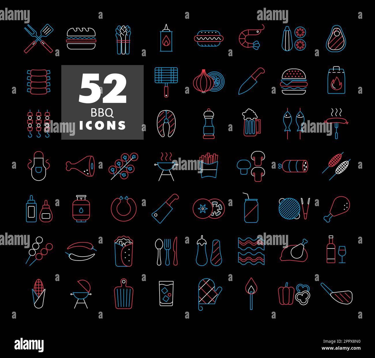 Barbecue and bbq grill icon set Stock Vector Image & Art - Alamy