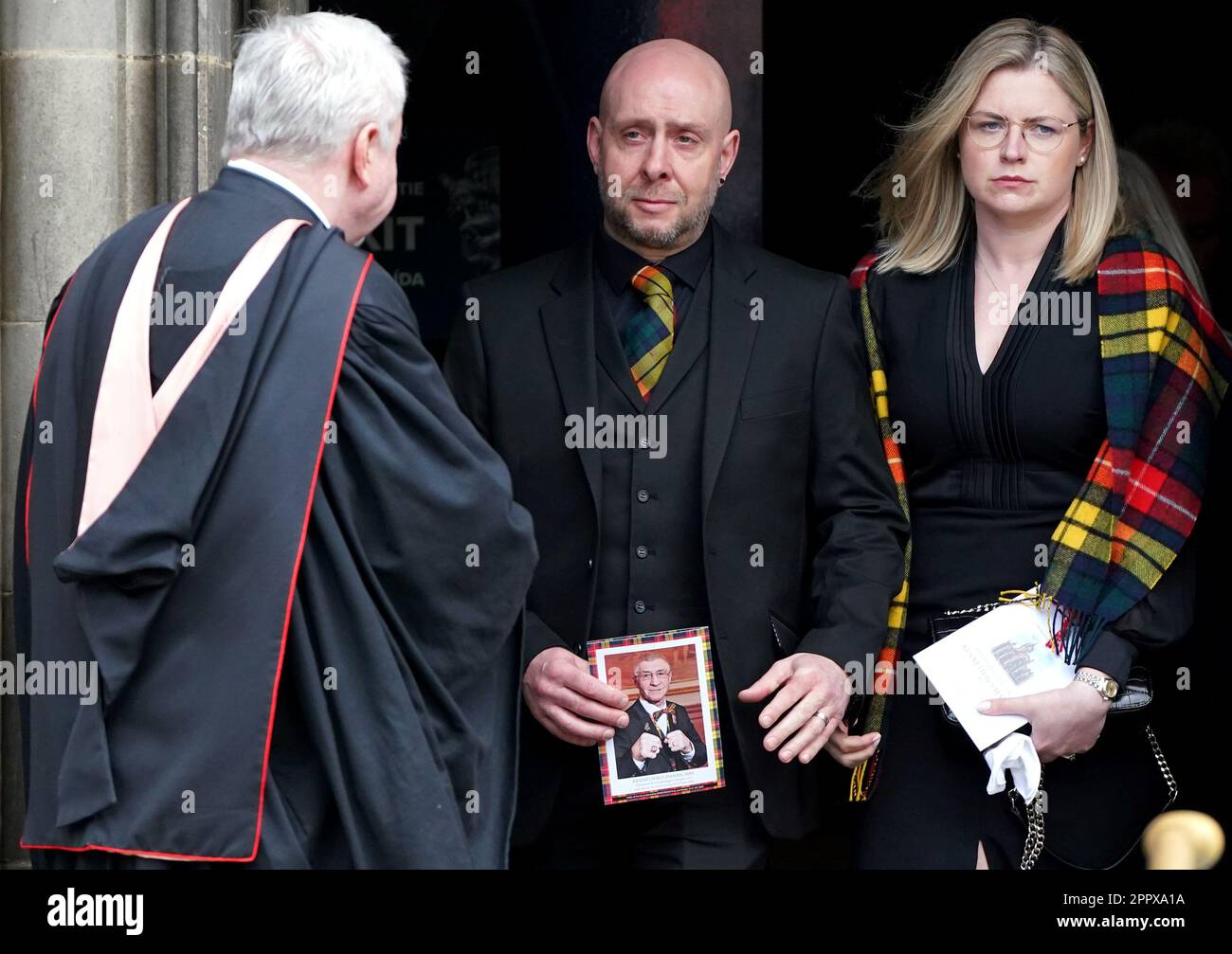 Mark Buchanan following a memorial service for his father and former