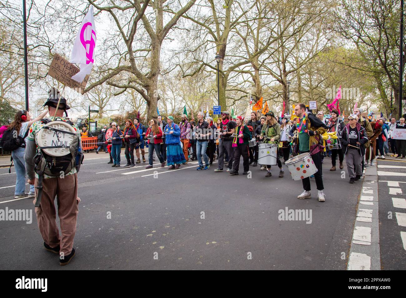 Unite to Survive at ‘The Big One’ -  Earth Day. Extinction Rebellion (XR) march on Parliament Square for biodiversity - 22 April Stock Photo